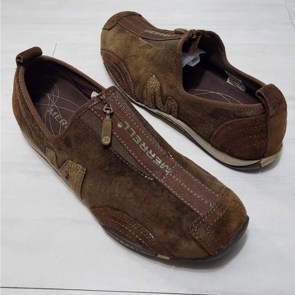 MERRELL Barrado Leather Chestnut Perf. Sneakers - Picture 6 of 14